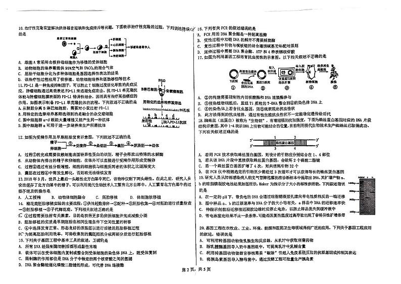黑龙江省哈师大附中和大庆铁人中学2023—2024学年高二下学期期末联考生物试题第2页