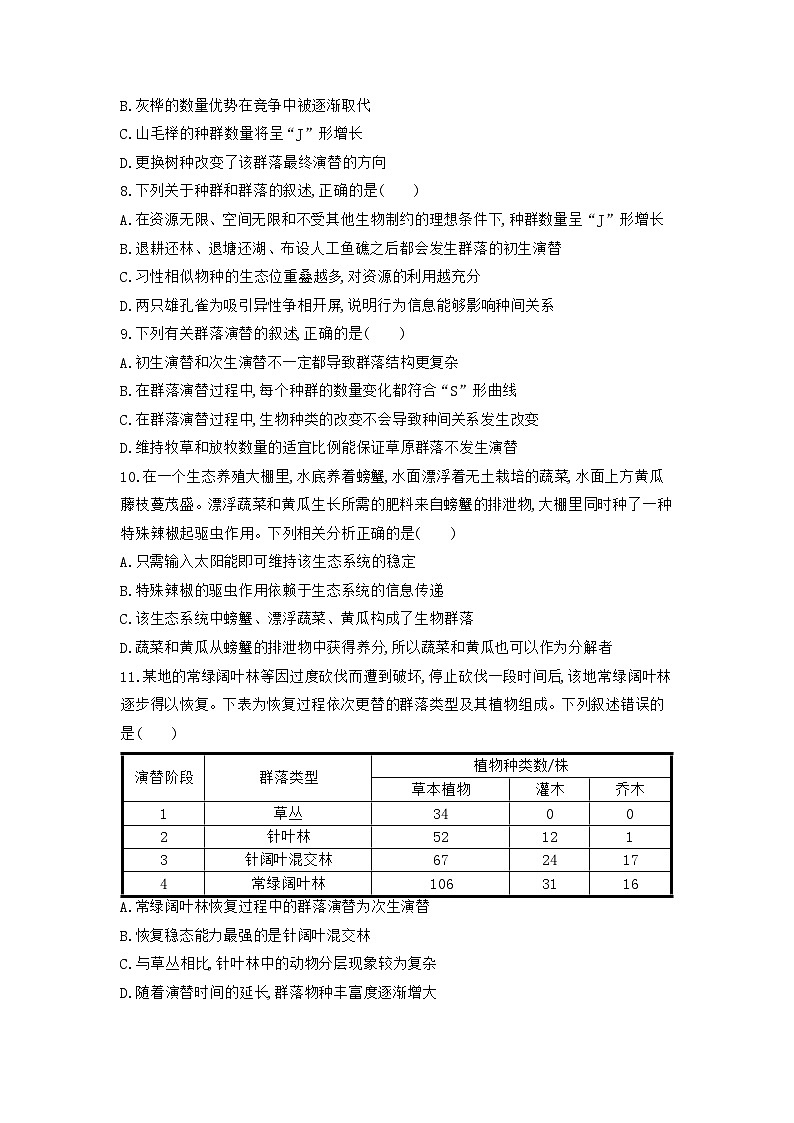 浙科版（2019）高中生物选择性必修2生物与环境期末综合达标测试卷（含答案解析）03