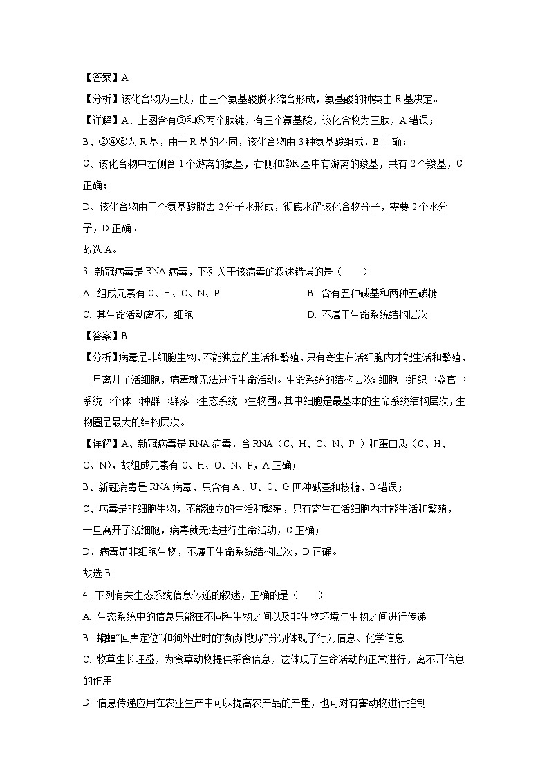 [生物][期末]四川省眉山市仁寿县仁寿县2023-2024学年高二下学期6月期末试题(解析版)02