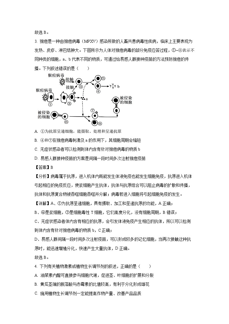 [生物][期末]江西省赣州市2023-2024学年高二下学期7月期末试题(解析版)02