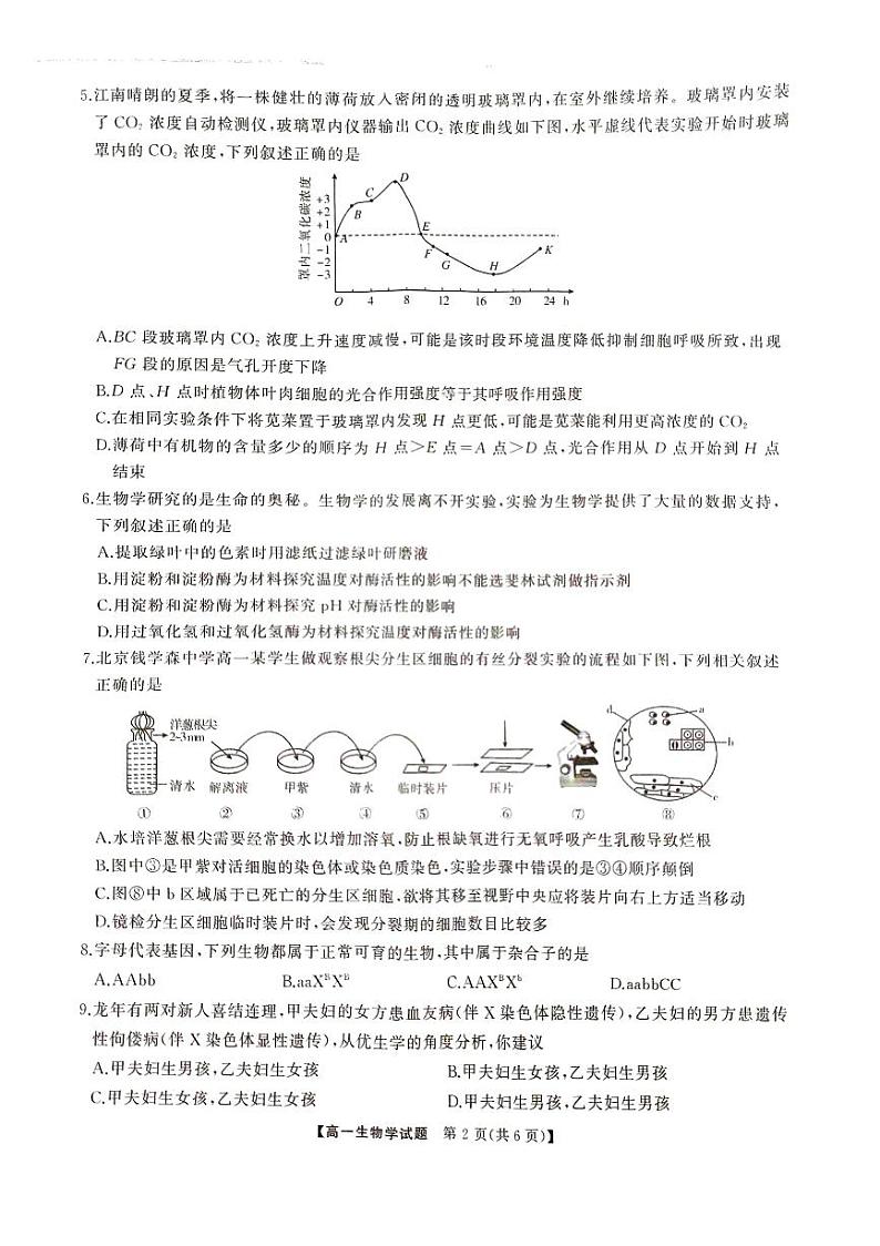 生物-湖南省三湘名校教育联盟2023-2024学年高一下学期期中大联考试题和答案02