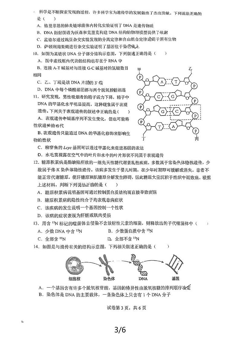 海南省海口市美兰区海口市教育局2023-2024学年高一下学期期末考试生物试题03