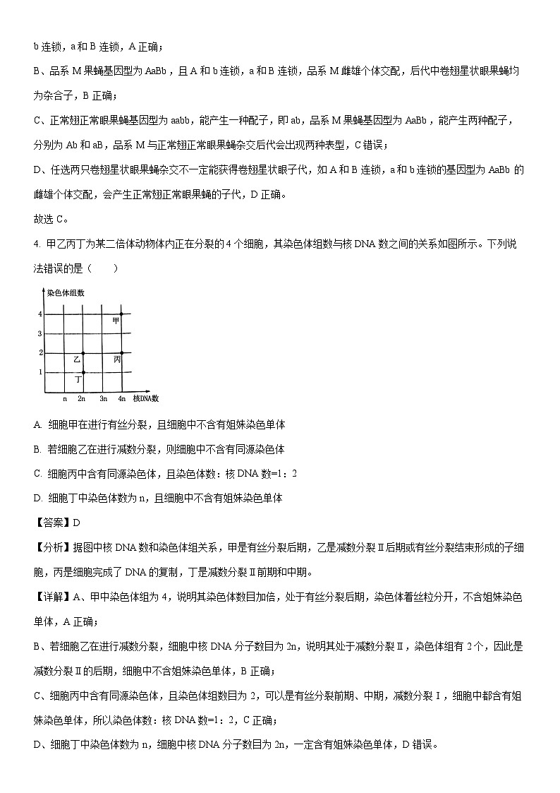 [生物][期末]山东省德州市2023-2024学年高一下学期期末考试试题(解析版)03