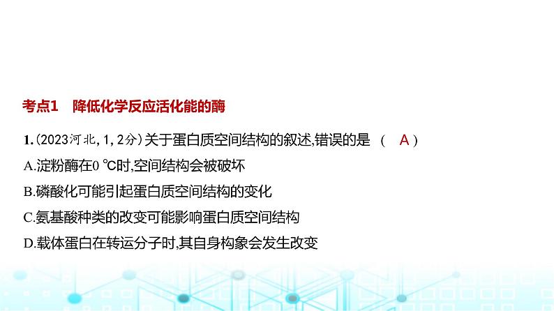 新高考生物总复习专题4酶与ATP练习课件02