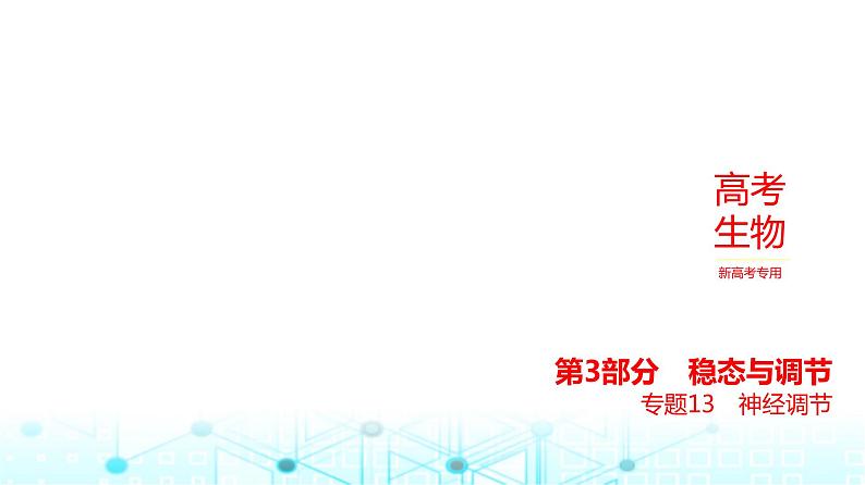 新高考生物总复习专题13神经调节练习课件第1页