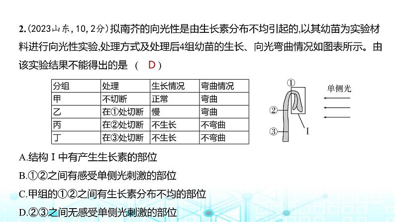 新高考生物总复习专题16植物生命活动的调节练习课件第3页