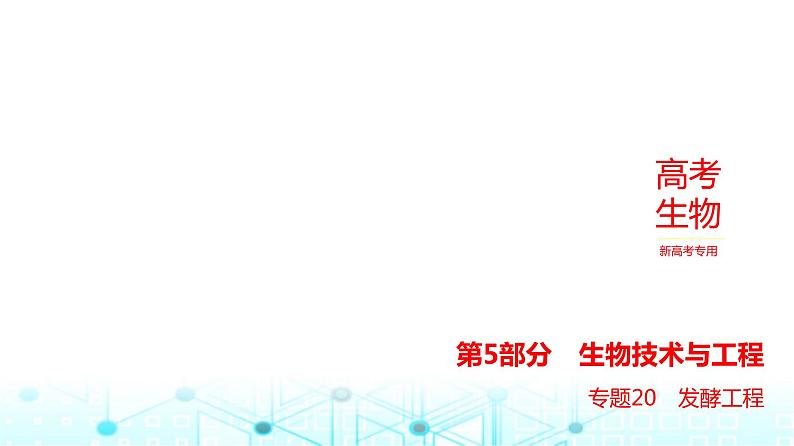 新高考生物总复习专题20发酵工程练习课件01