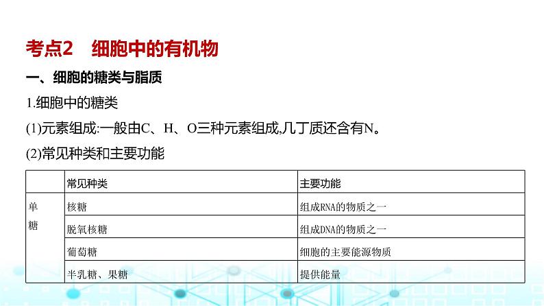 新高考生物总复习专题1细胞的分子组成教学课件第5页