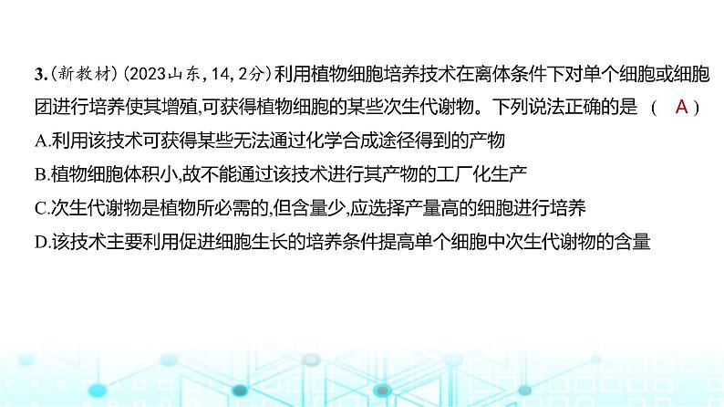 新高考生物总复习专题21细胞工程练习课件第4页