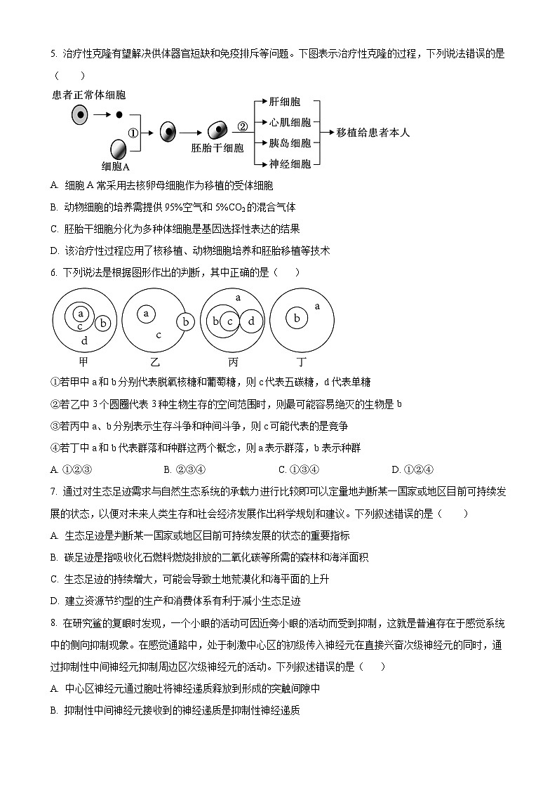 安徽省六安第一中学2023-2024学年高二下学期7月期末考试生物试题（Word版附答案）02
