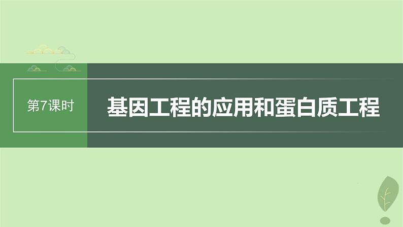 2024届高考生物一轮复习第十单元生物技术与工程第7课时基因工程的应用和蛋白质工程课件（苏教版）01