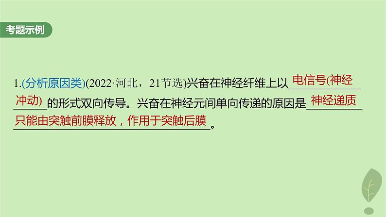 2024届高考生物一轮复习第八单元生命活动的调节长句表达四个体稳态中相关过程变化机理分析课件（苏教版）第2页