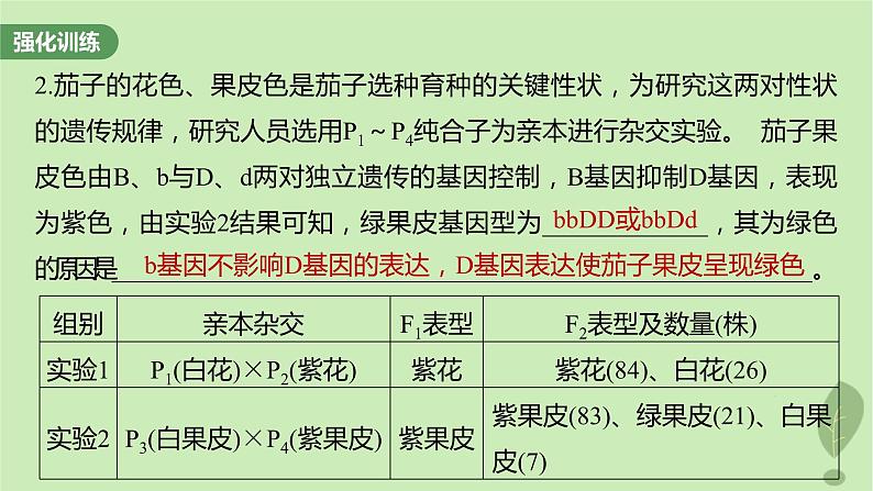 2024届高考生物一轮复习第五单元基因的传递规律长句表达三遗传实验中相关推理分析课件（苏教版）06