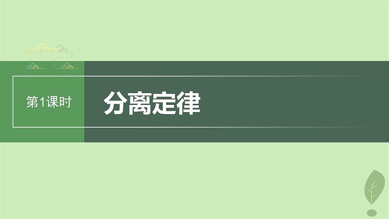 2024届高考生物一轮复习第五单元基因的传递规律第1课时分离定律课件（苏教版）01