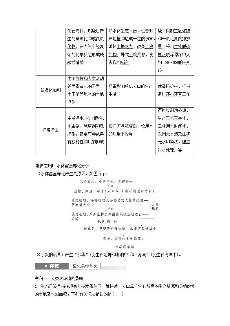 2024届高考生物一轮复习教案第九单元生物与环境第10课时人与环境（苏教版）02