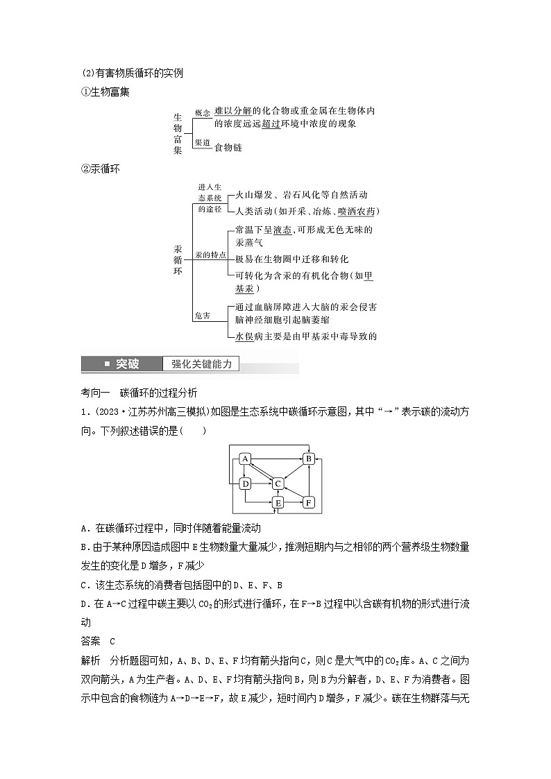 2024届高考生物一轮复习教案第九单元生物与环境第8课时生态系统的物质循环和信息传递（苏教版）第3页
