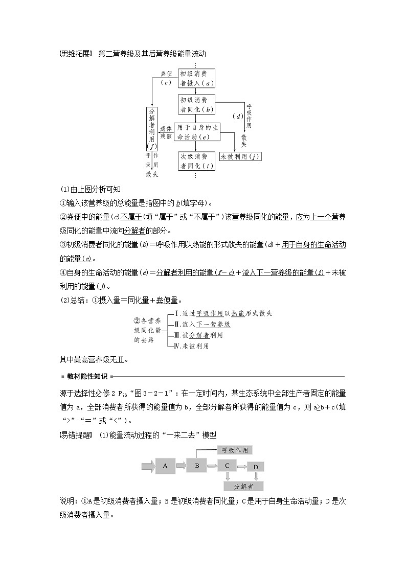 2024届高考生物一轮复习教案第九单元生物与环境第7课时生态系统的能量流动（苏教版）第2页
