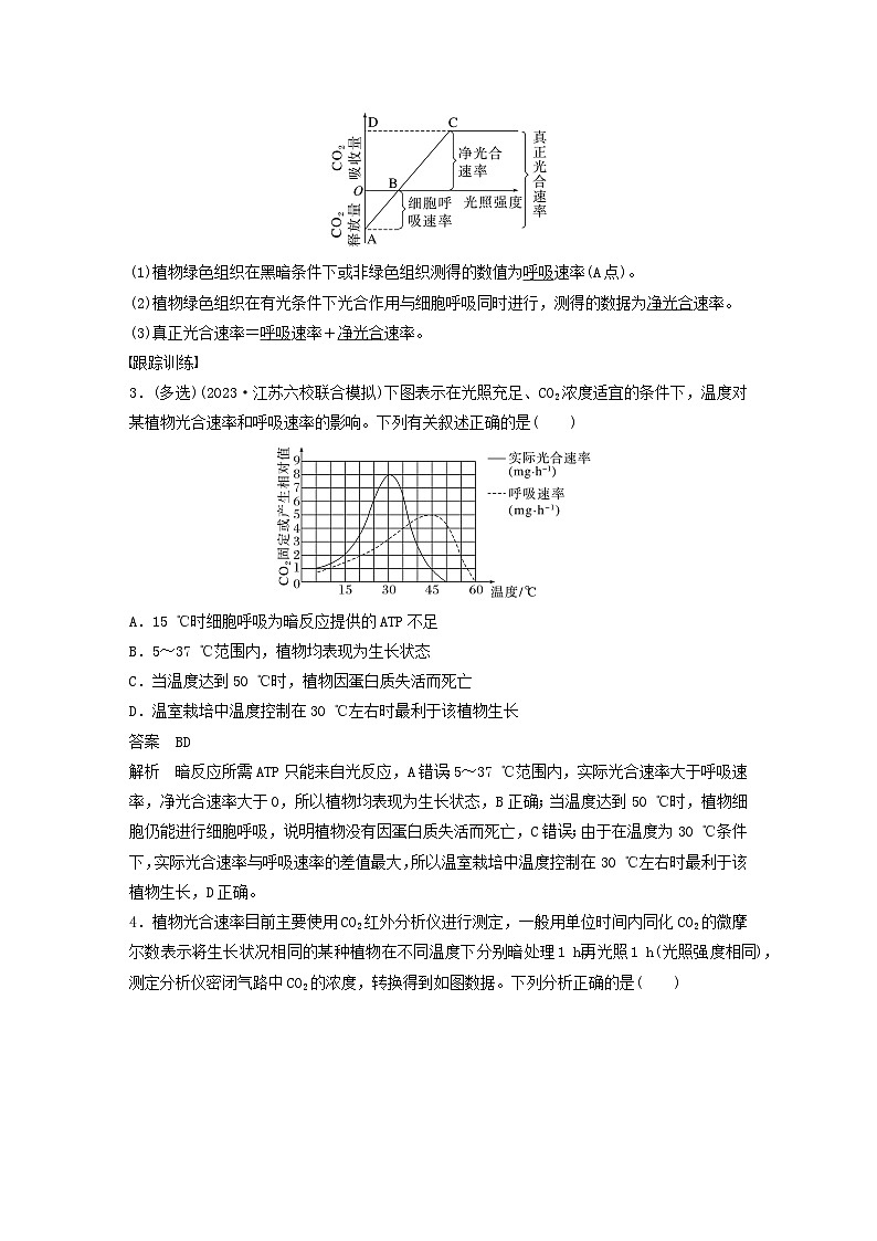 2024届高考生物一轮复习教案第三单元细胞的能量供应和利用微专题二光合作用和细胞呼吸的综合分析（苏教版）第3页