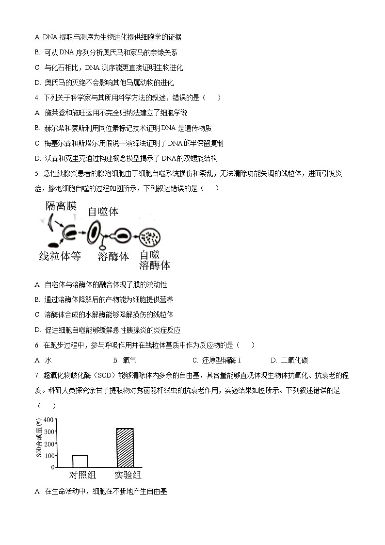 广东省佛山市2023-2024学年高一下学期7月期末考试生物试卷（Word版附解析）02