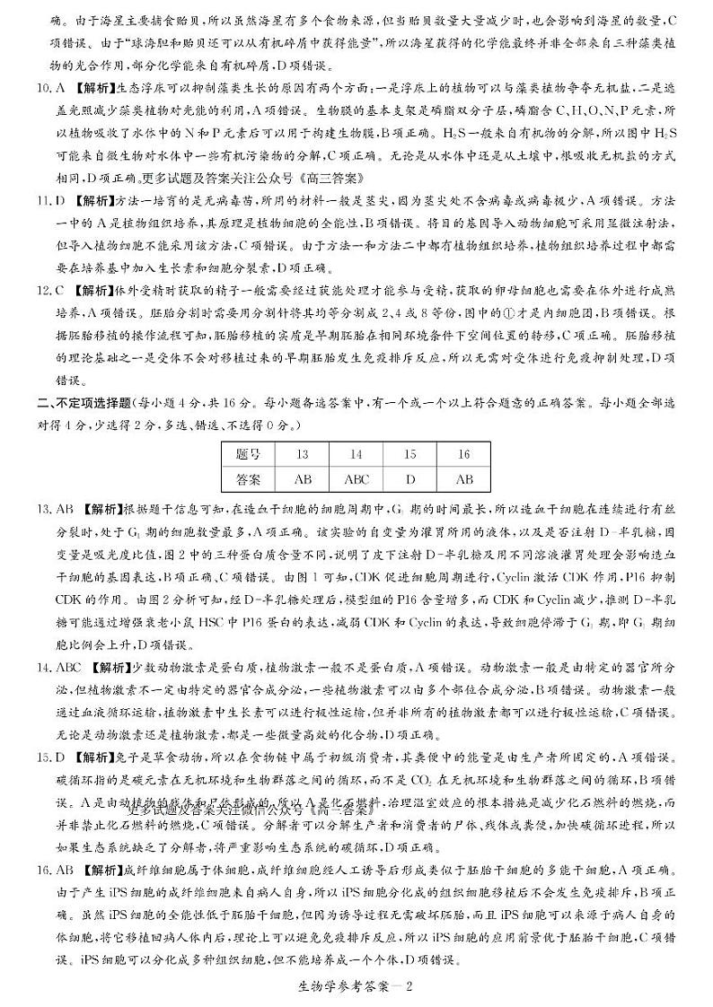 湖南名校联考联合体2025届新高三入学摸底考试生物试题02