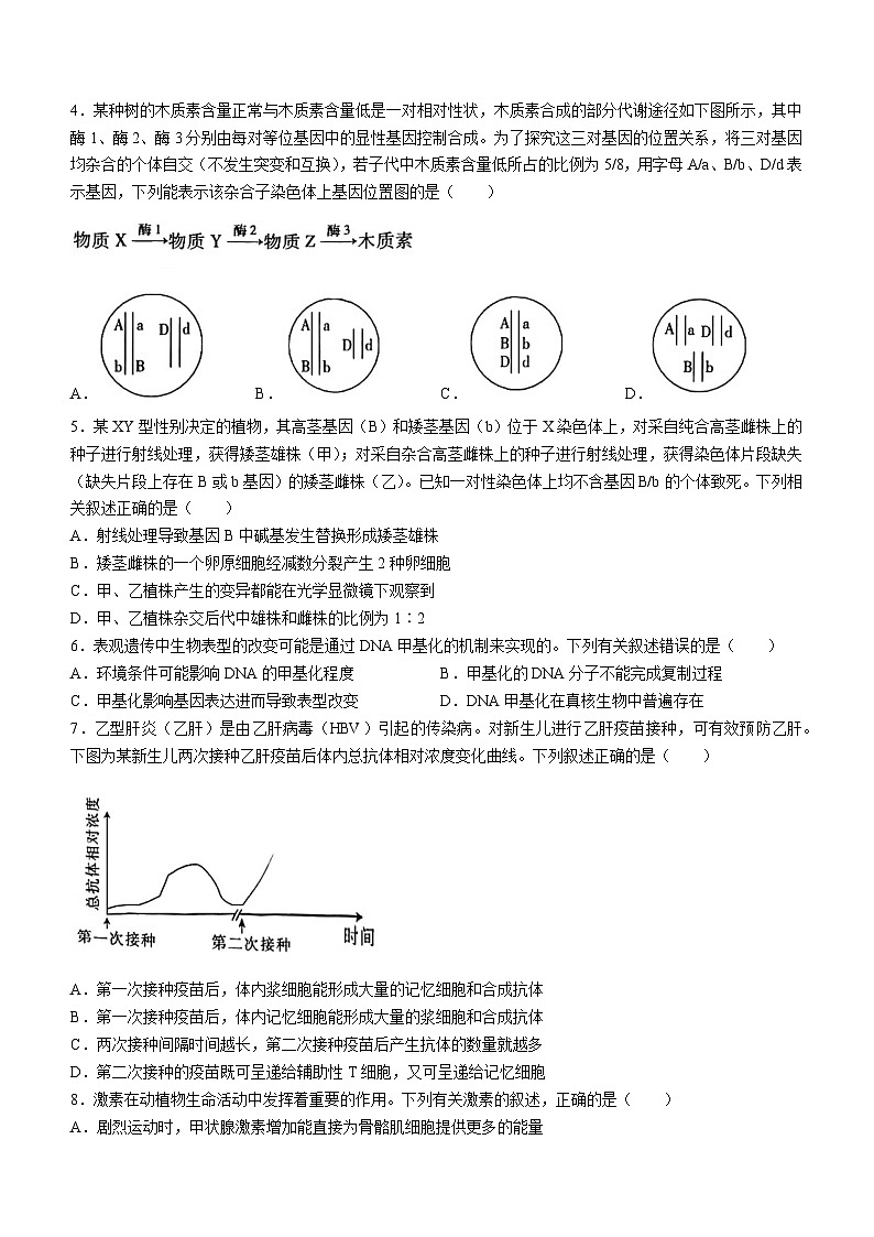 生物-江西省多所学校2025届高三第一次大联考试卷【含答案】02