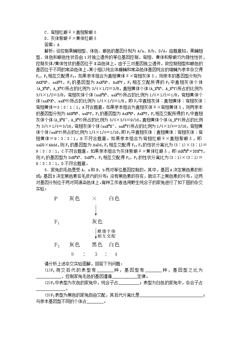 2025版高考生物一轮复习微专题小练习专练38两对相对性状的杂交实验02