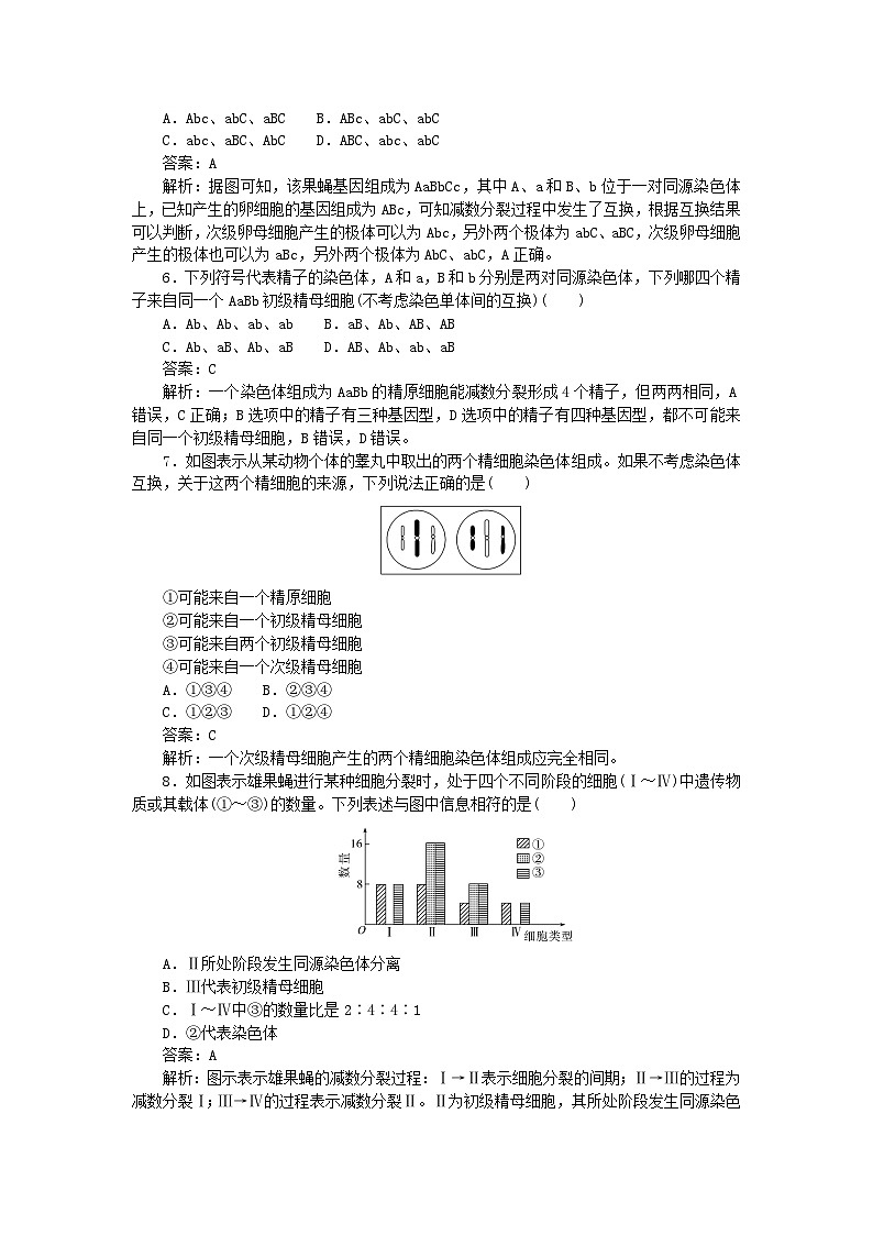 2025版高考生物一轮复习微专题小练习专练41减数分裂和受精作用第3页