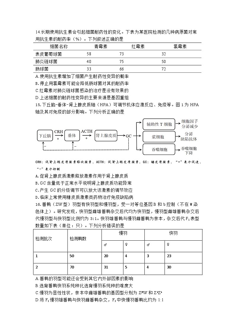 广东省深圳市2023-2024学年高二下学期7月期末考试生物试题（含答案）03