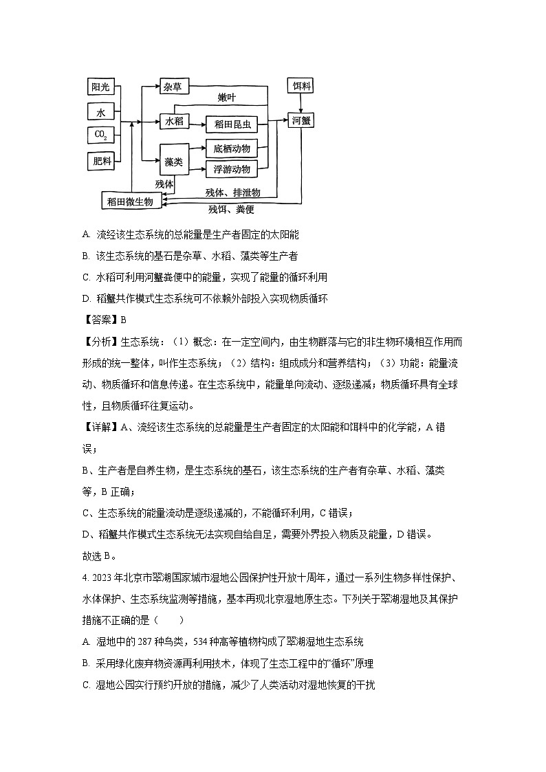 [生物][期末]北京市东城区2023-2024学年高二下学期期末考试试题(解析版)03