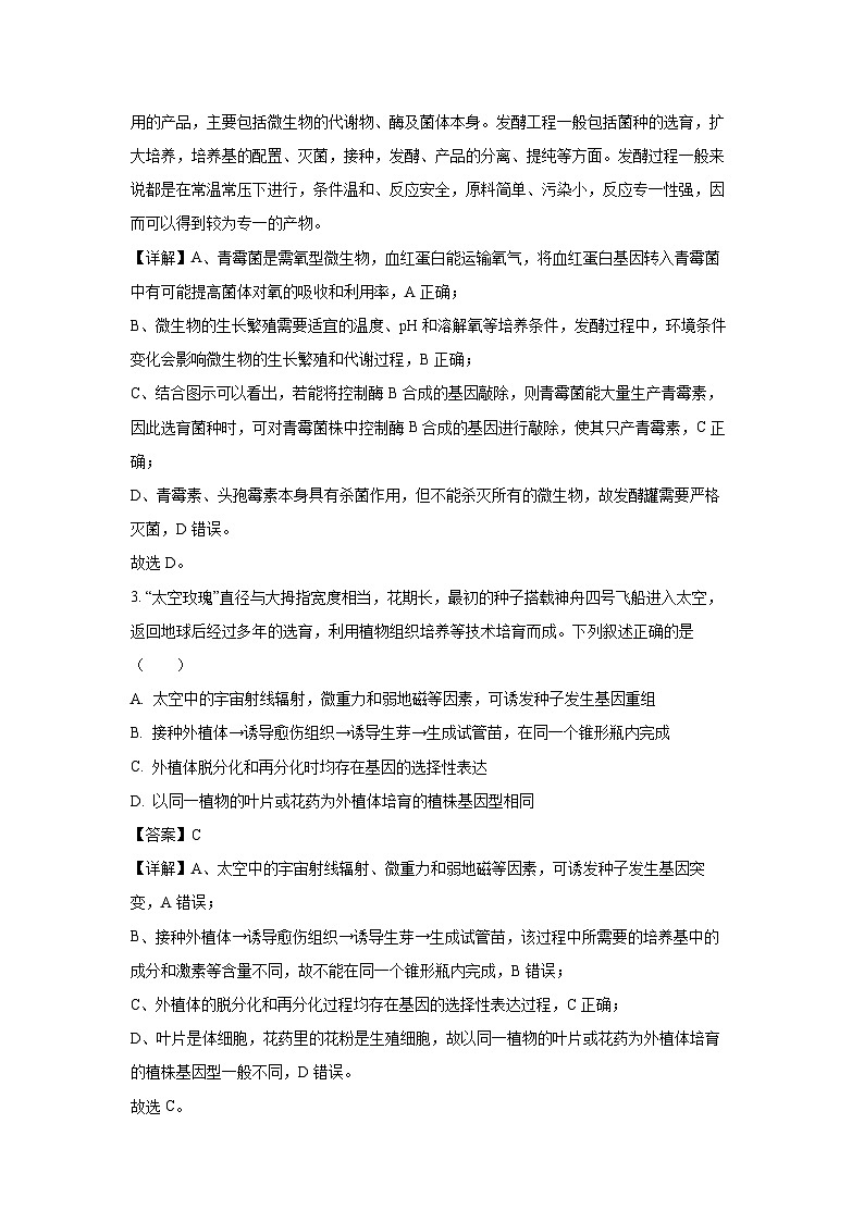 [生物][期末]福建省福州市2023-2024学年高二下学期期末联考试题(解析版)02