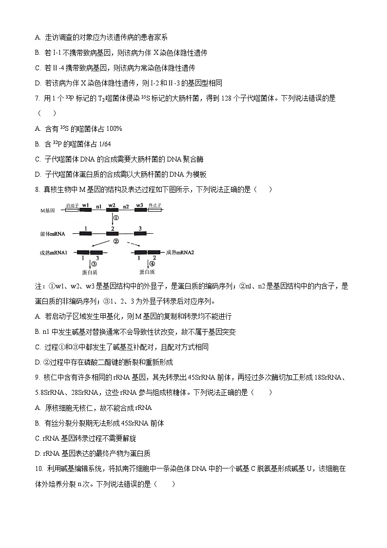 2024德州高一下学期7月期末考试生物含解析03