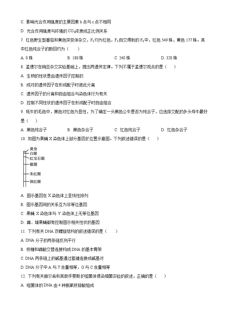 2024开封高一下学期7月期末考试生物含解析03