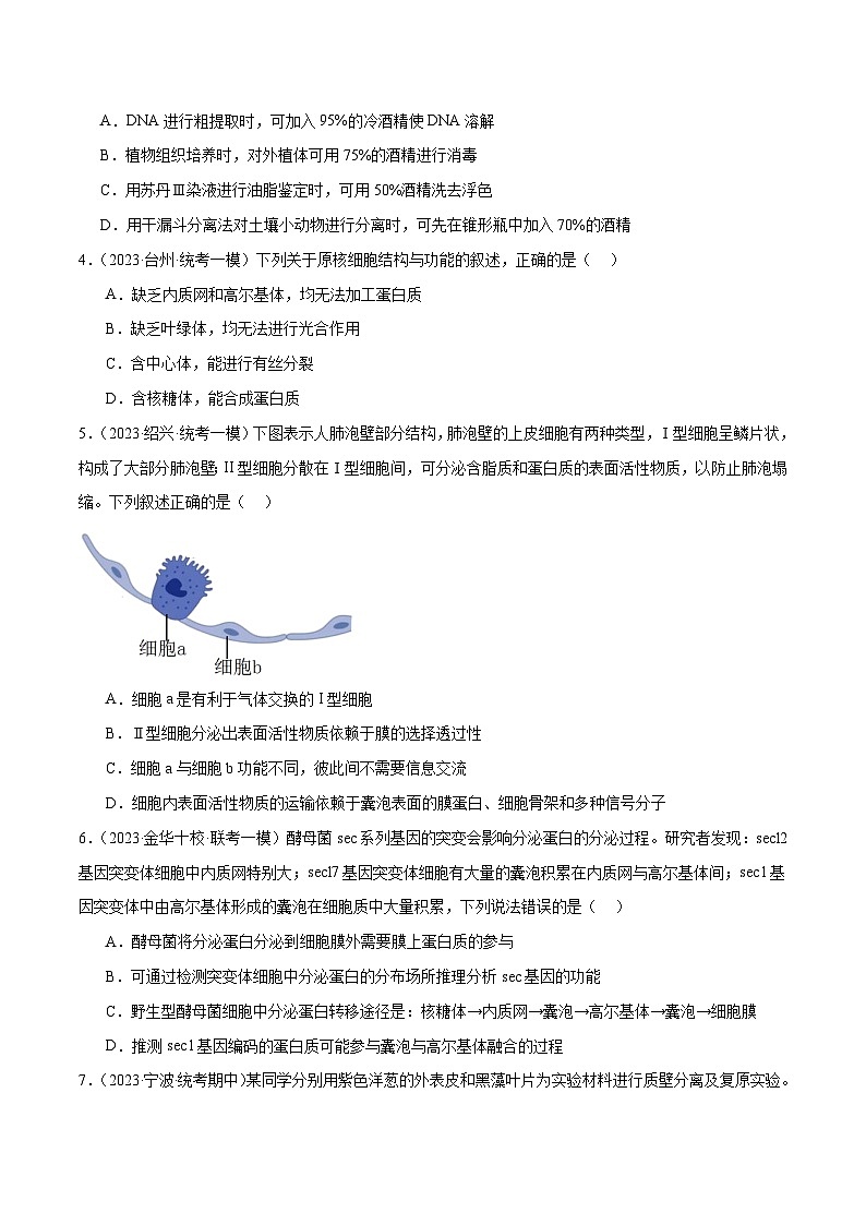 专题01 细胞的分子组成、结构和物质运输（分层练）-【考点解密】最新高考生物二轮复习考点解密与预测（浙江专用）02