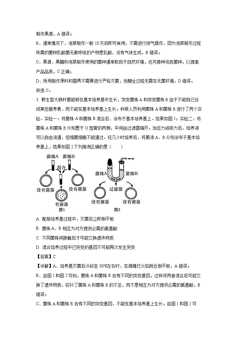 [生物]天津市部分校2023-2024学年高二下学期月考综合实践练习(一)(解析版)02