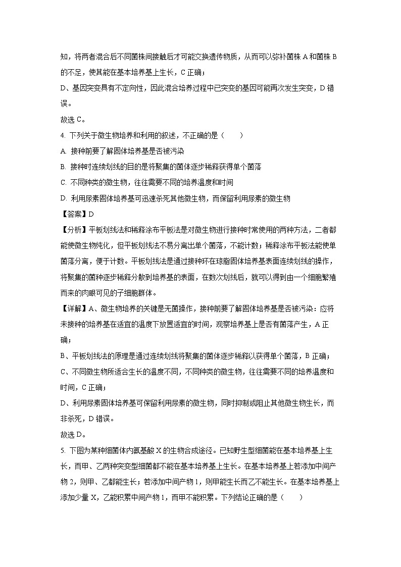 [生物]天津市部分校2023-2024学年高二下学期月考综合实践练习(一)(解析版)03