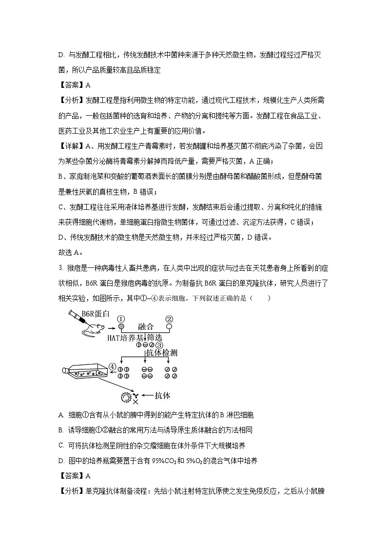 [生物]天津市部分校2023-2024学年高二下学期月考综合实践练习(二)(解析版)02