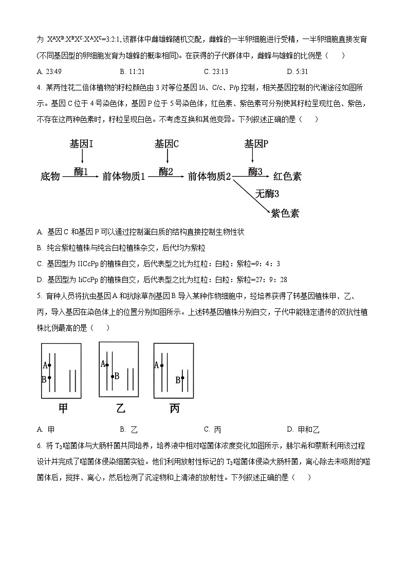 2024东营高一下学期期末考试生物含解析02