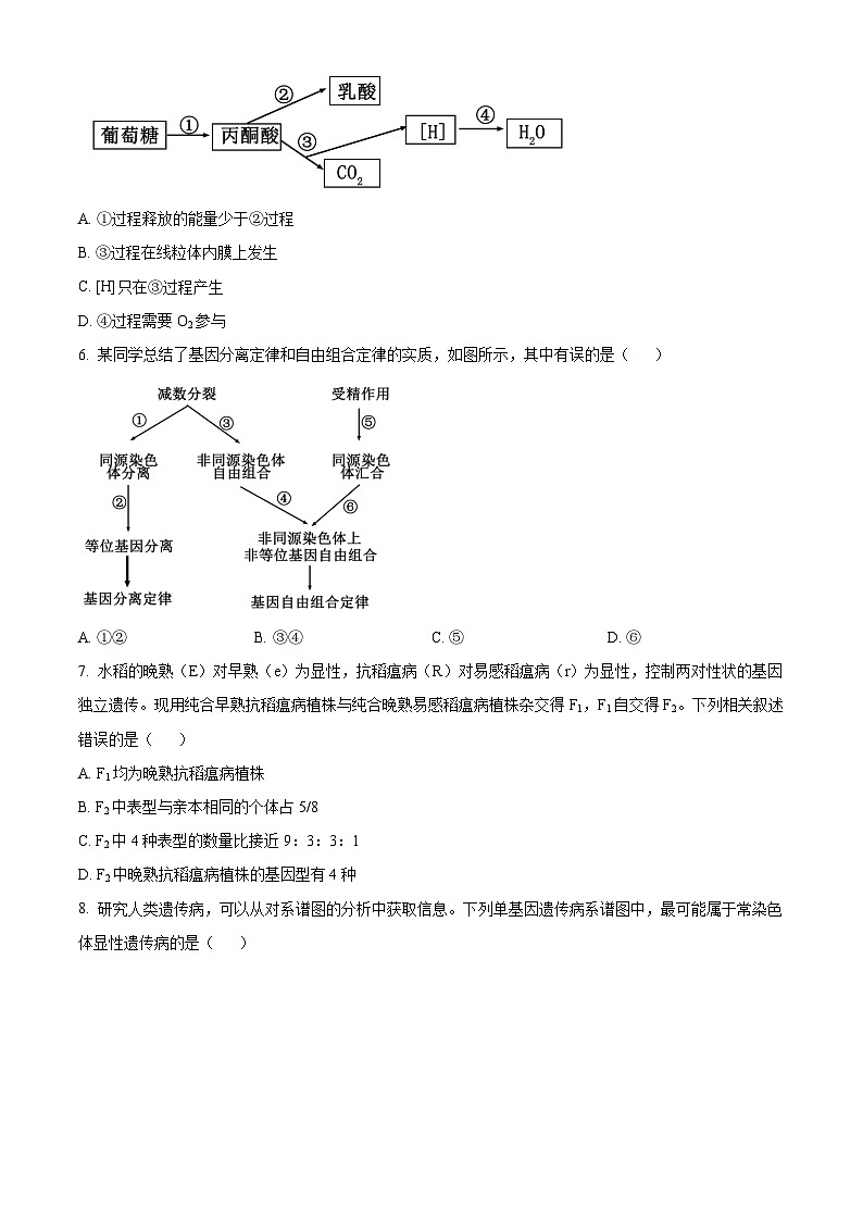 2024遵义高一下学期7月期末考试生物含解析02
