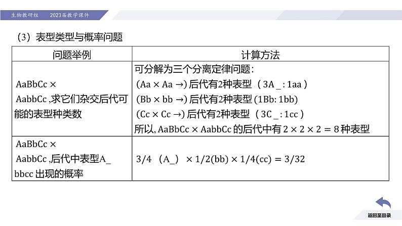 高中生物人教版2019必修2遗传与进化1-2孟德尔的豌豆杂交实验（二）（强化课基因自由组合定律应用及题型分析）精品课件第6页