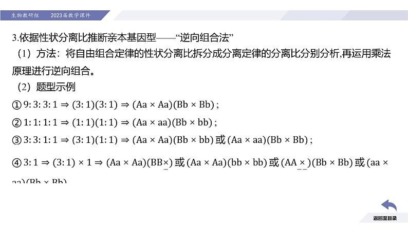 高中生物人教版2019必修2遗传与进化1-2孟德尔的豌豆杂交实验（二）（强化课基因自由组合定律应用及题型分析）精品课件第8页