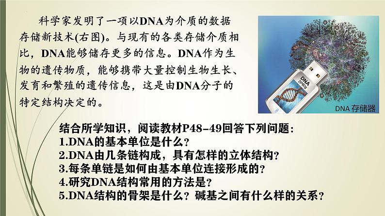 高中生物人教版2019必修2遗传与进化3-2 3-3 3-4DNA的结构、复制与基因 课件02