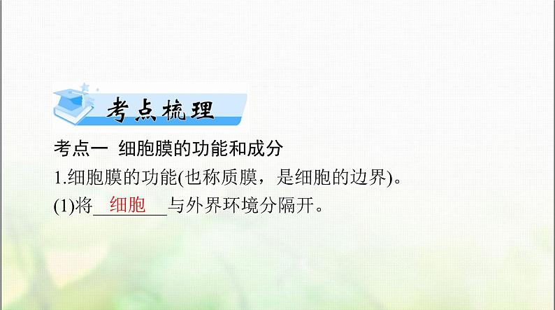 高考生物一轮复习必修1第3章第1、3节细胞膜的结构和功能、细胞核的结构和功能课件04