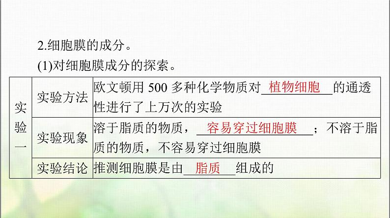 高考生物一轮复习必修1第3章第1、3节细胞膜的结构和功能、细胞核的结构和功能课件06