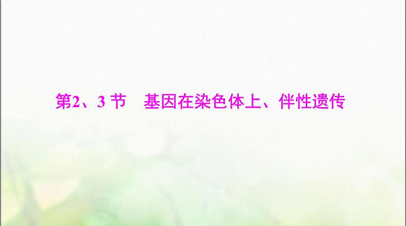 高考生物一轮复习必修2第2章第2、3节基因在染色体上、伴性遗传课件第1页