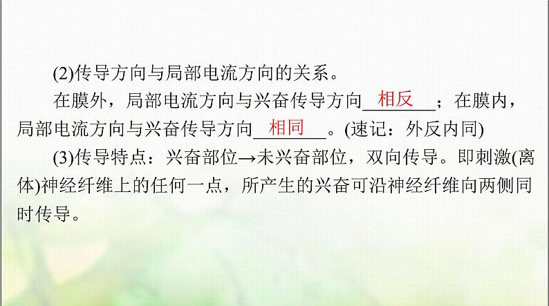 高考生物一轮复习选择性必修1第2章第3、4、5节神经冲动的产生和传导、神经系统的分级调节、人脑的高级功能课件06