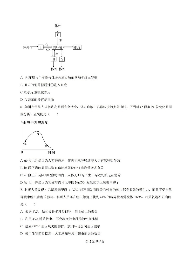-湖南省常德市第一中学2023-2024学年高二下学期期末考试生物试题02