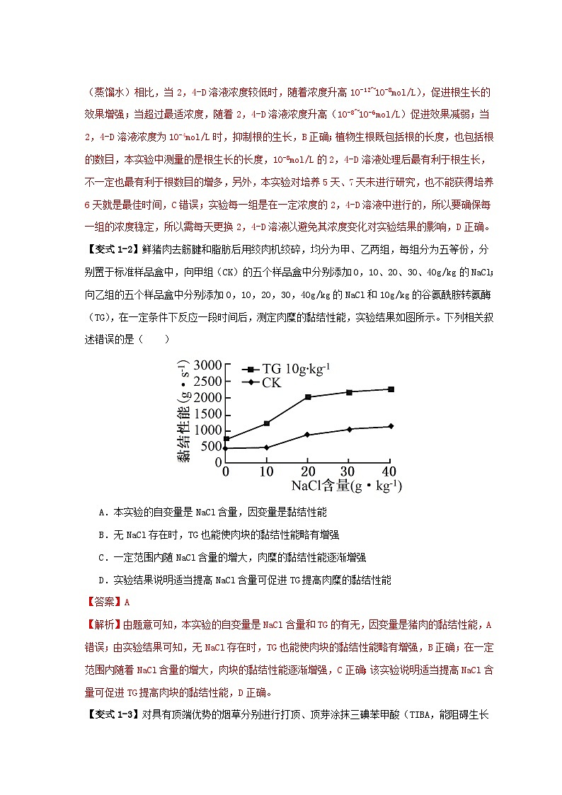 新高考专用备战2024年高考生物易错题精选易错点18高中生物实验“四点”提醒教师版第3页