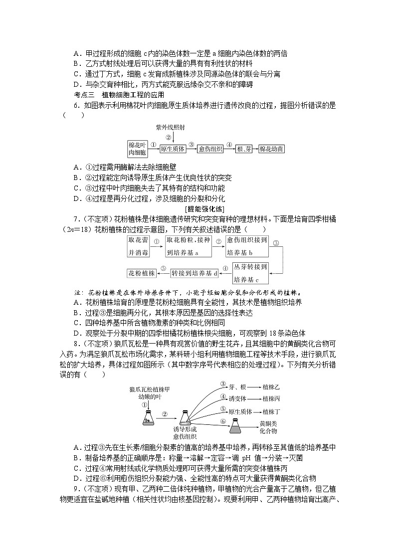 2025届高中生物全程复习构想检测课时训练40植物细胞工程（Word版附解析）第2页