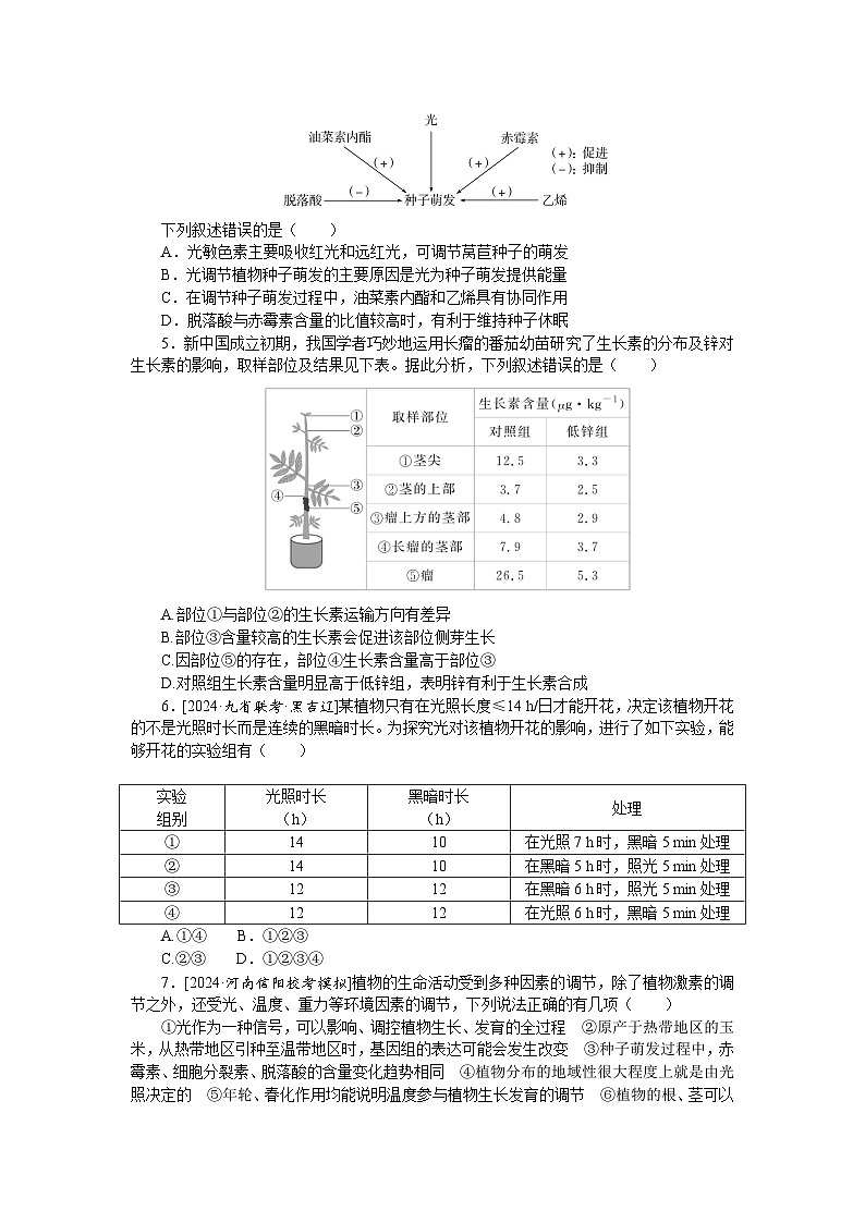 2025届高中生物全程复习构想检测课时训练32植物的激素调节（二）（Word版附解析）第2页