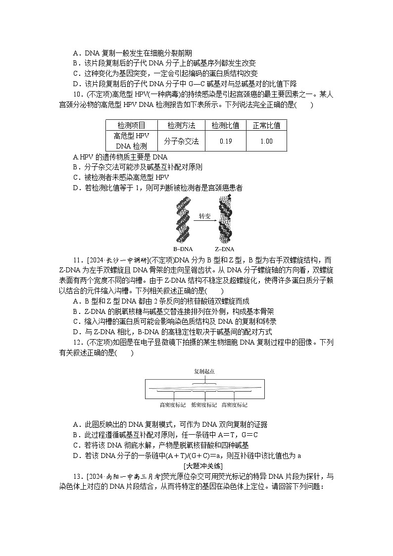 2025届高中生物全程复习构想检测课时训练21DNA的结构、复制及基因（Word版附解析）03